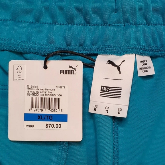 Puma x TMC Mens Size XL Hustle Way Bermuda Shorts Nipsey Hussle Teal 531215-01 - Picture 7 of 12